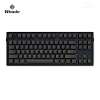 Fl·esports Mk870 Pure Black Side Engraved Mechanical Keyboard 87 Keys Thri Mode Bluetooth Wireless Customization Gaming Keyboard