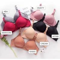 BH094 Bra Pakaian Dalam Katun Lateks Beha Big Size HITAM 48
