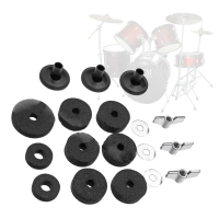 18pcs/set Cymbal Drum Key Cymbal Ring Washer Kit Drum Wing Nut Kunci Tuning Drum Wing Nut Sleeve Bek