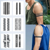 EAST TATTOO - Stiker Tato Temporer Lengan Pria & Wanita – Desain Tribal, Geometris, Bunga, dan Roman