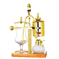 Gold color luxury Commercial Vacuum coffee maker, Top grade Belgian balancing syphon coffee maker