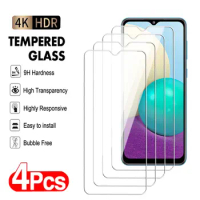4Pcs Full Tempered Glass For Samsung Galaxy A02 A12 A22 A32 A42 A52 A72 Screen Protector M12 M22 M32 M42 M52 M62 Protective Film