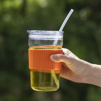 陶福氣 小清新喝水杯子現代冷飲果汁杯帶吸管創意防燙手茶水杯
