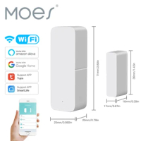 MOES Tuya WiFi Door Window Sensor Smart Home Wireless Door Detectors Door Magnetic Automation With Alexa Google Home