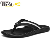 Camel Active 2021 New Summer Men Shoes PU Leather Beach Flip Flops Leisure Fashion Outdoor Comfortable Footwear Slippers