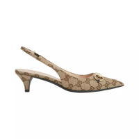 GUCCI GG Slingback 40 Pump with Horsebit Beige Ebony