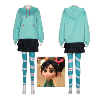 Anime Vanellope Von Schweetz Cosplay Costume Hoodies Skirt Uniform Suit Girl Women Halloween Perform