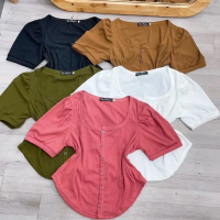 Áo bồng tay ngắn vạt bầu, có bigsize dễ phối đồ -G39 Top Nữ