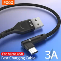 PZOZ Micro Usb Kabel Pengisian Cepat 90 Derajat Micro Usb Charger Micro Usb Kabel untuk Samsung Xiaomi Redmi Tablet Kabel Usb micro