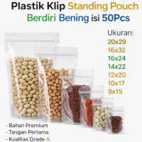 Plastik Klip Berdiri Bening isi 50Pcs Ukuran : 20x29 16x32 16x24 14x22 12x20 10x17 9x15
