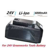 24V 6000mAH For Greenworks Lithium Ion Battery (For Greenworks Battery) The original product is 100% brand new