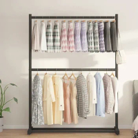 Heavy Duty Clothes Rack Floor Stand Space Saver Industrial Clothes Hanger Outdoor Balcony No Slip Porte Manteau Room Furniture