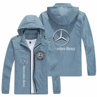 ฤดูใบไม้ร่วงใหม่แฟชั่นสบายๆคาร์ดิแกนซิปเสื้อ Benz โลโก้รถพิมพ์แจ็คเก็ตคลุมด้วยผ้า