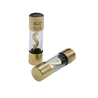 Car Audio fuse 5pcs 10x38mm Glass Tube AGU gold-Plated 10A 20A 30A 40A 50A 60A 70A 80A 100A