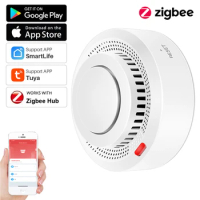 Tuya Zigbee Smart Smoke Detector Security Protection Smoke Alarm Fire Protection Home Security System Works with Tuya Zigbee Hub