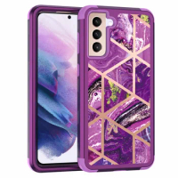 360 Full Hybrid Armor Phone Case For Samsung Galaxy S22 S21 FE S21 Ultra S10 Plus Note 20 10 9 PC Marble Cover Shockproof Case