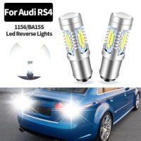 2pcs LED Reverse Light Blub 1156 P21W BA15S Canbus Lamp For Audi RS4 Year 2007-2008 White 6000K