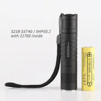 Convoy S21B with SST40 SFT40 XHP50.2 519A B35AM , Temperature protection,21700 flashlight,with 21700 battery inside