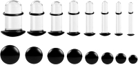 Glass Ear Gauges Stretching Kit 8 Pairs/16Pcs 14G-00G Ear Expander Plugs Short Taper Expander Solid 