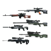 1/6 Scale AWM MK14 DSR PSG-1 SVD TAC Sniper Rifle Plastic Weapon Assembly Toy 4D Gun Model for 12" Action Figure Display