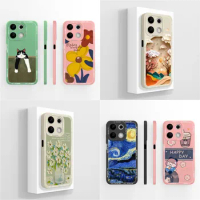 Cover For Xiaomi Redmi Note 13 Pro 4G Cases Coque Cartoon Pattern Cat Liquid Soft Silicone Luxury Bumper For Redmi Note13 Fundas