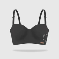 Wimiu BH Bra Seamless Premium Push Up Bra Kawat Bra Kemben cup C D Seamless Wired Bra 100265 Black 5