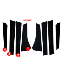8Pcs Carbon Fiber Car Styling Window B Column Pillar Stickers Trim For Honda Fit/Jazz GK5 3rd GEN 2014-2017 Car Sticker C603