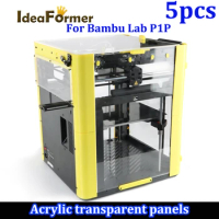 For Bambu Lab P1P 3D Printer Magnetic Sealing Version High-temperature Acrylic Panel Enclosure Kit Resistant Transparent Panels