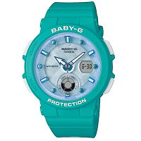 CASIO卡西歐 BABY-G街頭繽紛雙顯錶(BGA-250-2A)藍色/41mm