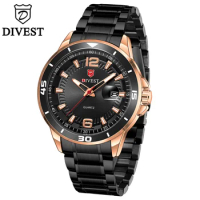Luxury Brand Men New Watch DIVEST Fashio Casual Sport Waterproof Steel Belt Quartz Watch Simple Business Watch Relogio Masculino