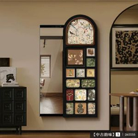 中古風全身鏡隱藏式可推拉穿衣鏡衣帽間鏡子法式復古壁掛試衣鏡
