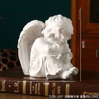 歐式復古天使擺件美式樹脂石膏雕像雕塑小天使法式桌面裝飾品道具-右酣睡天使 均碼-款式5