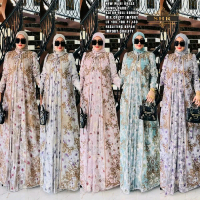 Ready!! Newww!!! Gamis Outer (Nyatu) Bordir Ori SHR Dress Ceruty Mewah Muslim Pesta