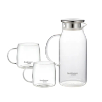 【CorelleBrands 康寧餐具】淨漾直身耐熱玻璃1壺2杯組(1750mlx1+500mlx2)