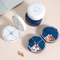 Medicine Pill Storage Container Mini Pill Box 7Days Weekly Pill Case Pill Case Drug Dispenser Mini Pill Cutter Waterproof ABS