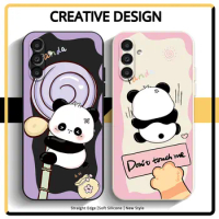 Phone Case For Samsung Galaxy A35 A55 A54 A34 A15 A25 A14 A33 A53 A73 5G A24 A13 Soft Silicone Shockproof Back Cover Cute Panda