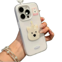 เคส iPhone16ProMax/15Pro ลายหมวกสัตว์น่ารัก รูใหญ่ ดีไซน์ 2in1 วัสดุเจลลี่ใส