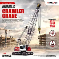 Crane Crawler Hydraulic Mecalti MWX55 Kapasitas 55 Ton Lattice Boom 13-52M