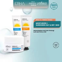 ERHA Sunscreen Sunblock Perfect Shield SPF30/PA++ dan ERHA 8 Face Moisturizer Krim Pelembab Wajah Oi