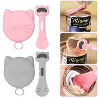 Universal Cat Food Can Lid Spoon Silicone Can Covers Pet Feeder Shovel Puppy Feeding Mixing Wet Dry Scoop Cat Dog Accessories