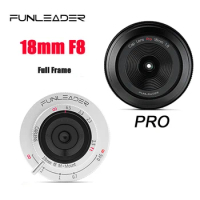 FUNLEADER 18mm F8.0 Pro Camera Lens Manual focus Full-frame for Leica M Sony E Nikon Z Fuji XF Mount Camera Black Silver