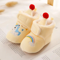 2025 Newborn Baby Shoes And Socks Autumn Winter Non-Slip 3-6-7-9 Months Walking Soft Sole Cute 0-1 Y