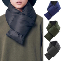 Solid Winter Scarf Unisex Warm Duck Down Scarf Neck-cross Shawl Wraps Outdoor Sports Mountaineering Riding Ski Scarves Snood
