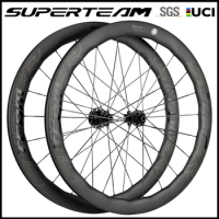 SUPERTEAM NEW Model Carbon Spokes Disc Brake Wheels 700C Tubeless Carbon Wheelset Center Lock Road Cycling Wheels UCI Quality