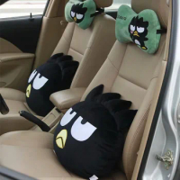 Kawaii Anime Bad Badtz-Maru Cartoon Plush Toy XO Cute Headrest Car Pillow Blanket Seat Belt Cover Creative Car Accessories Gift