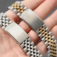 不銹鋼彎曲手鍊適用於勞錶帶日志型手錶帶 豪華錶帶男女禧年手鍊 13171819202122mm