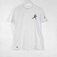Kaos LACOSTE TENNIS X NOVAK DJOKOVIC GRAPHIC POCKET WHITE TSHIRT 100% ORIGINAL L