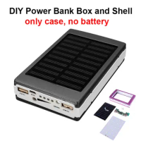 Portable DIY 5x18650 Powerbank Case Power Bank 18650 Solar Power Bank Case Box Dual USB Kit Phone Charger Flashlight