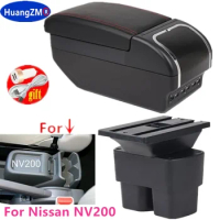 For Nissan NV200 Armrest box Retrofit parts Interior Car Armrest Storage box accessories Retrofit parts USB LED