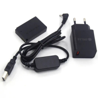 QC3.0 18W Charger + ACK-E12 USB Power Adapter Cable + LP-E12 DC Dummy Battery DR-E12 for Canon EOS M2 M10 M50 M100 M200 Camera